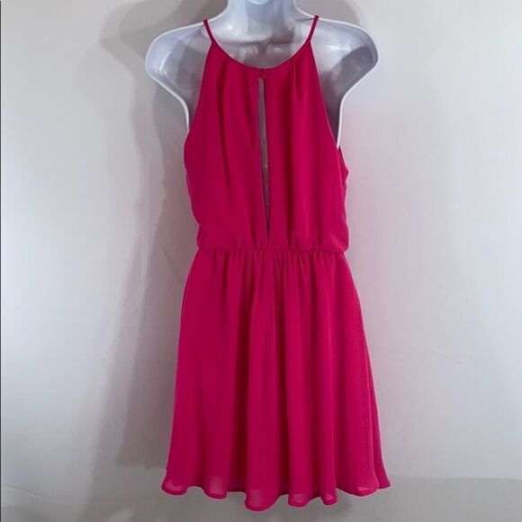 Lush Hot Pink Halter Dress Size Small - Picture 7 of 14